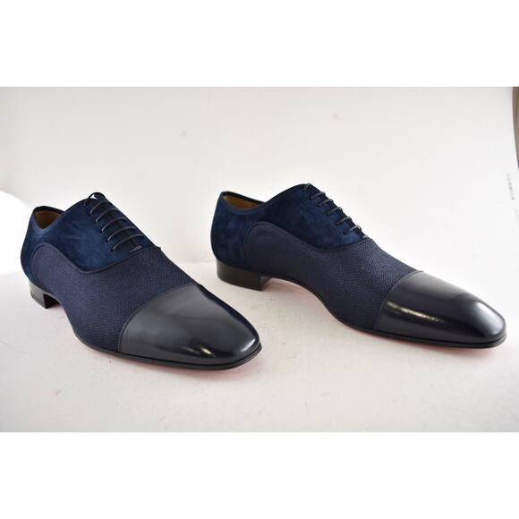 Christian Louboutin Greggo Flat Marine Blue Lace Up Oxford Dress Loafer 46 13 main image 12